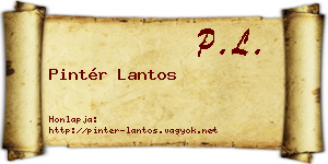 Pintér Lantos névjegykártya